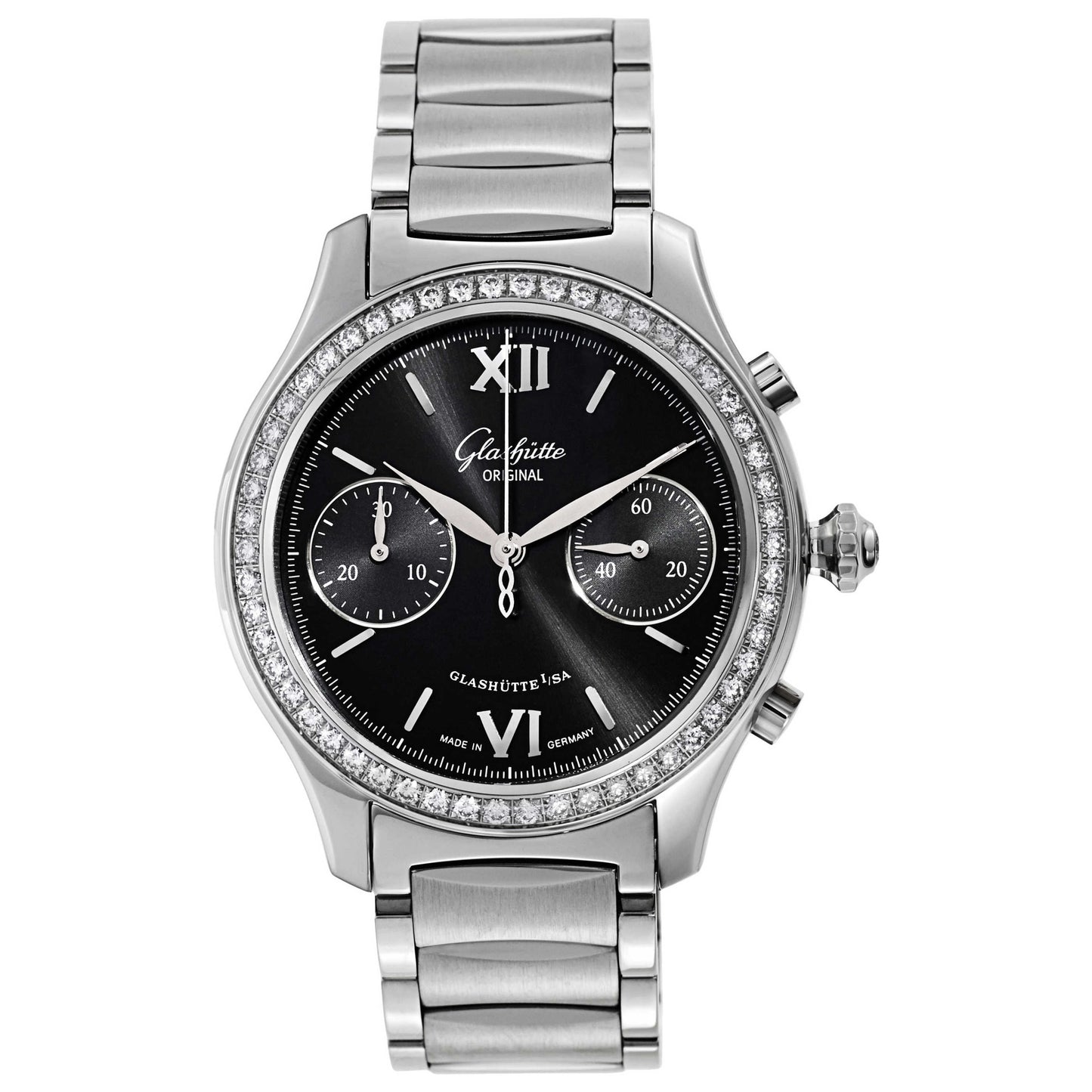 Front view of Glashutte Lady Serenade Women's Automatic Watch 39-34-13-12-34