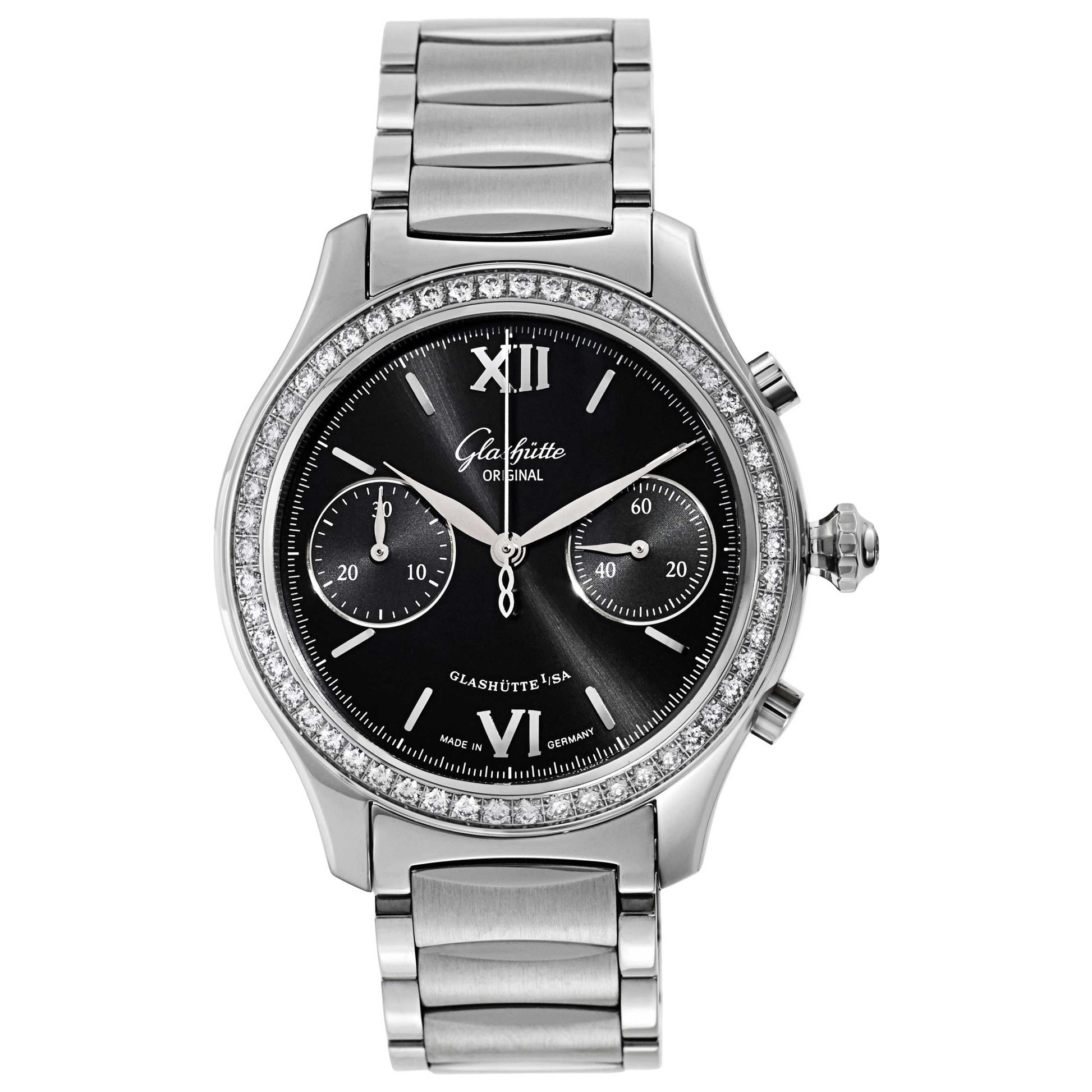 Front view of Glashutte Lady Serenade Women's Automatic Watch 39-34-13-12-34