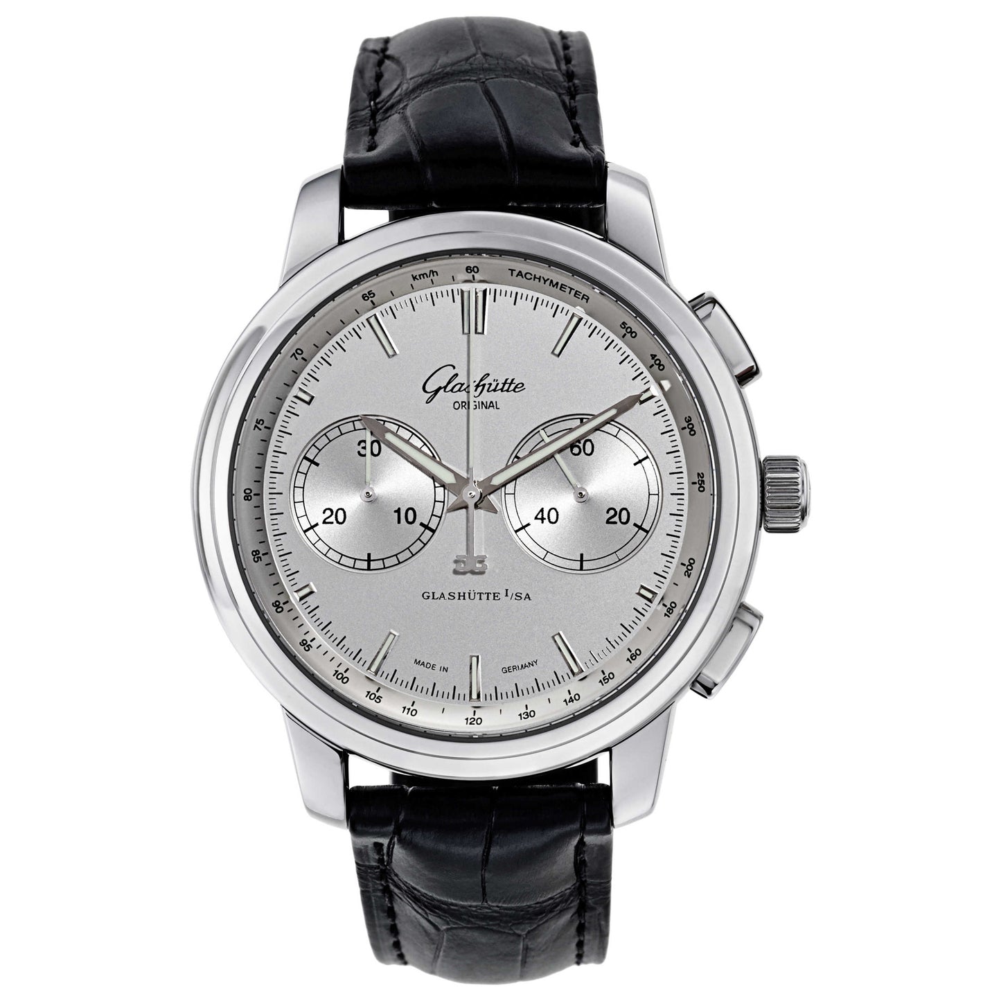 Front view of Glashutte Senator Men's Automatic Watch 39-34-21-42-04