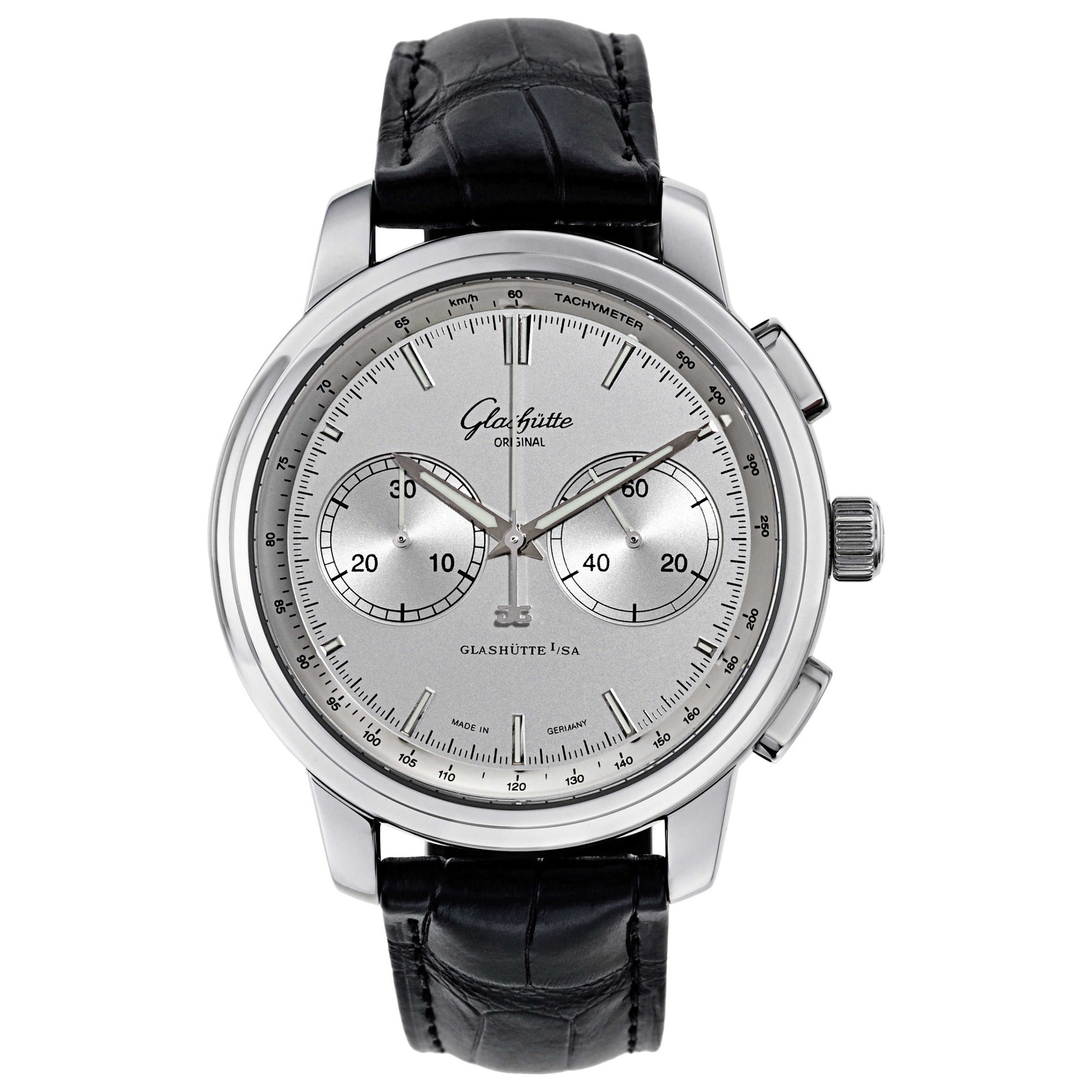Front view of Glashutte Senator Men's Automatic Watch 39-34-21-42-04