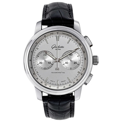 Front view of Glashutte Senator Men's Automatic Watch 39-34-21-42-04