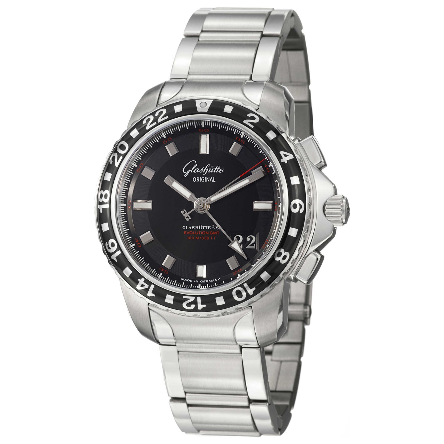 Front view of Glashutte Sport Evolution Men's Automatic Watch 39-55-43-03-14