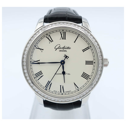 Front view of Glashutte Senator Men's Automatic Watch 39-59-01-12-04-SD