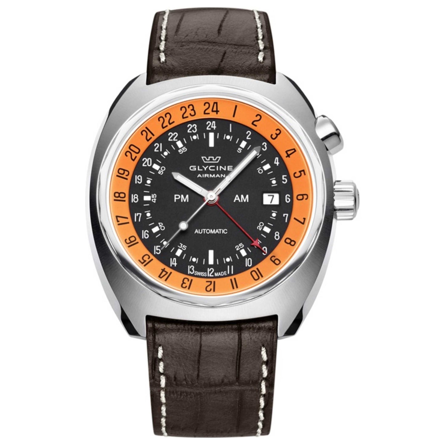 Front view of Glycine Analog Men's Watch 3903-196-LBN7