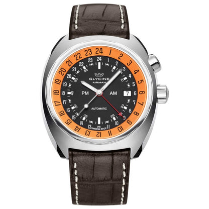 Front view of Glycine Analog Men's Watch 3903-196-LBN7