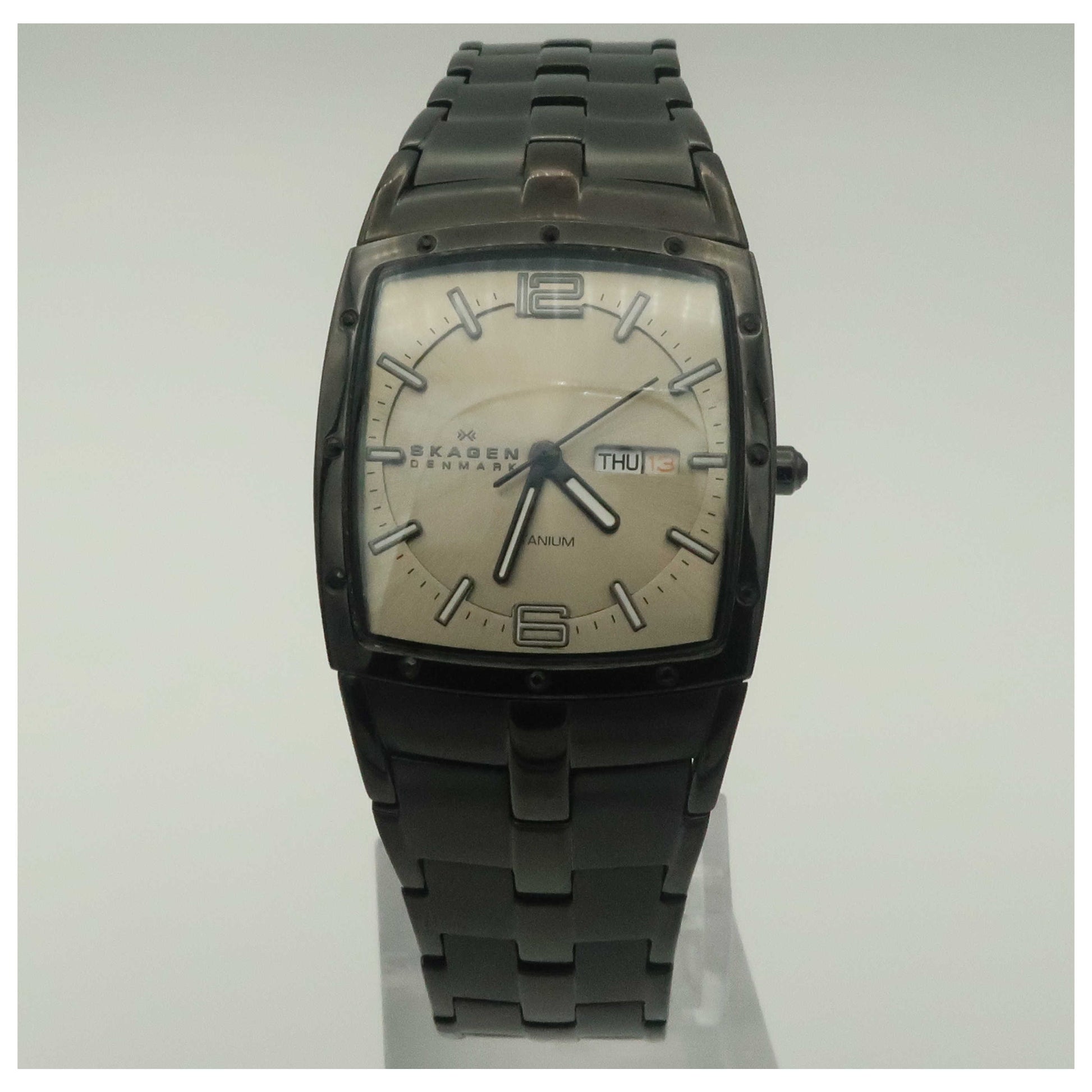 Front view of Skagen Titanium Women's Quartz Watch 396STMX-PO