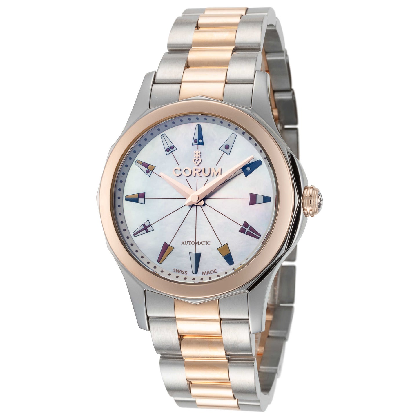 Front view of Corum Admiral's Cup Women's Automatic Watch 400-100-24-V200-PN13