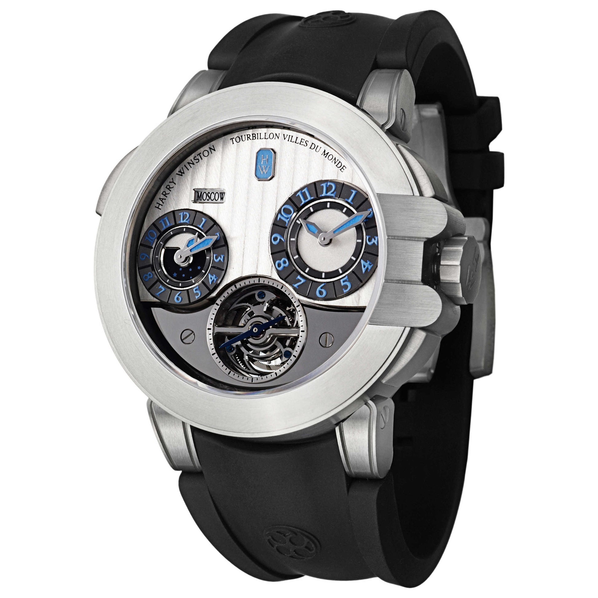 Front view of Harry Winston Ocean Collection Men's Automatic Watch 400-MATTZ45ZC-WA