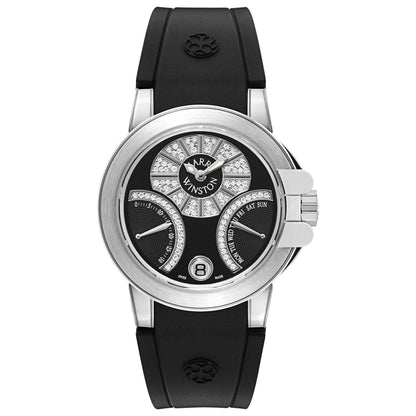 Front view of Harry Winston Ocean Biretrograde Women's Automatic Watch 400-UABI36WC-KD