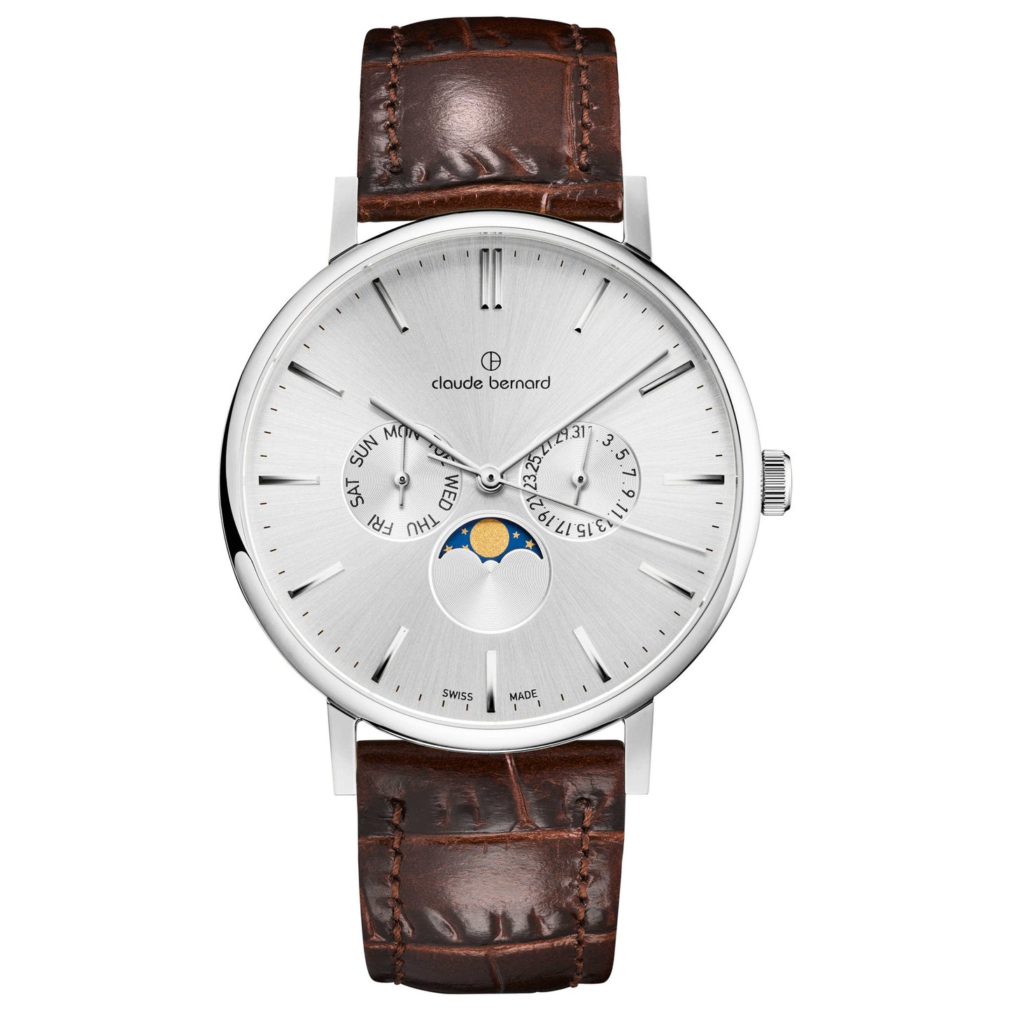 Front view of Claude Bernard Slim Line Unisex Quartz Watch 40004-3-AIN