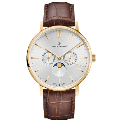 Front view of Claude Bernard Slim Line Unisex Quartz Watch 40004-37J-AID