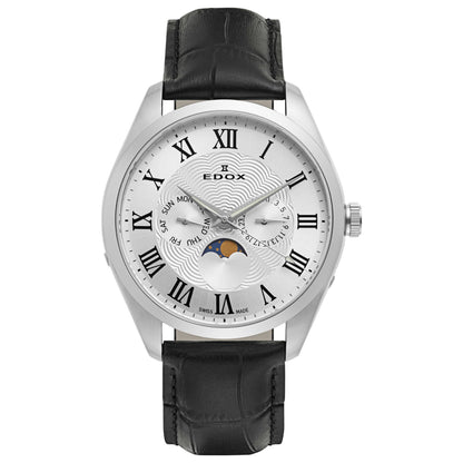 Front view of Edox Les Vauberts Men's Swiss Quartz (Battery-Powered) Watch 40008-3-ARN