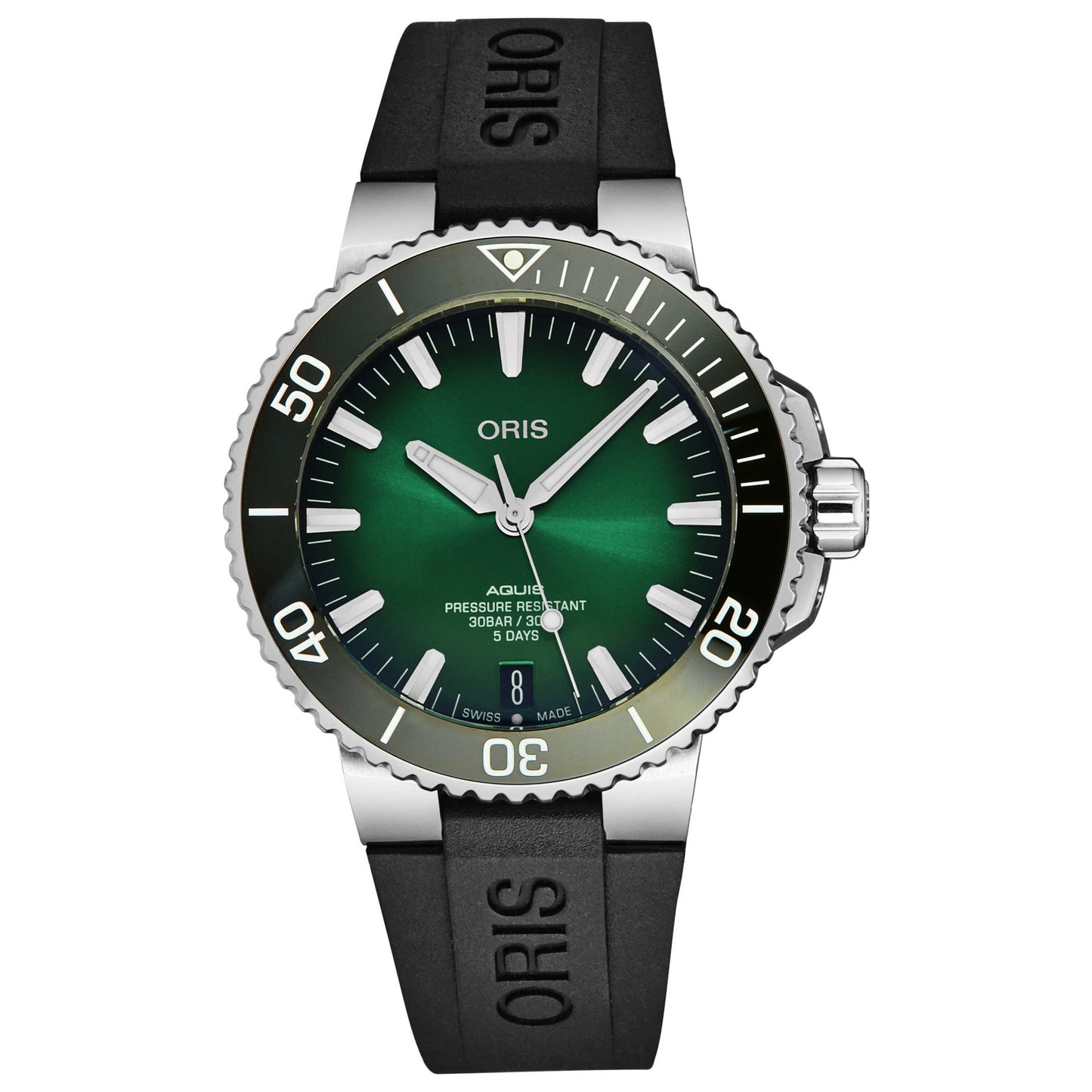 Front view of Oris Aquis Men's Automatic Watch 40077634157RS