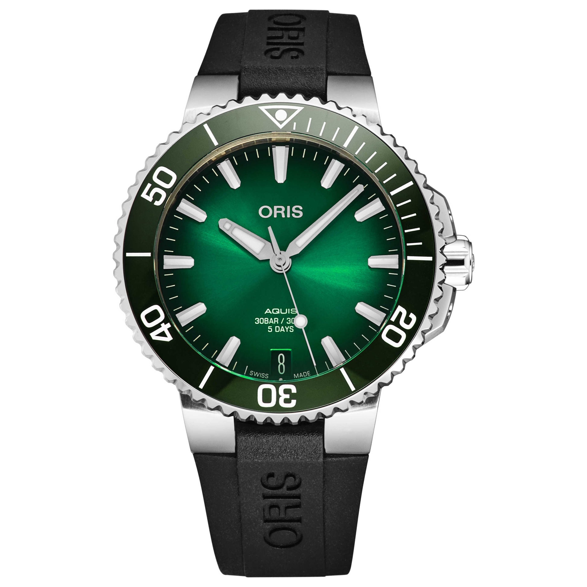 Front view of Oris Aquis Men's Automatic Watch 40077694157RS