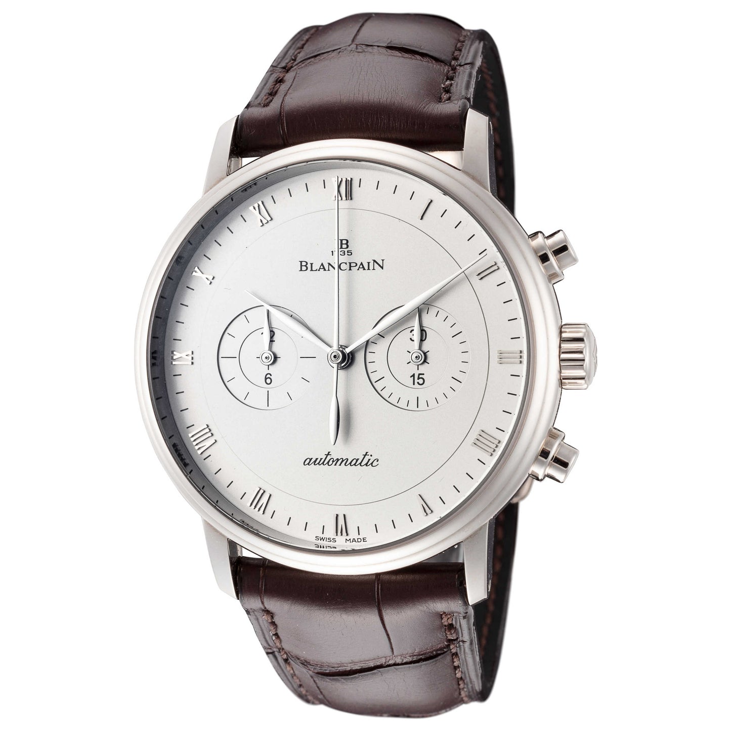 Front view of Blancpain Villeret Men's Automatic Watch 4082-1542-55B