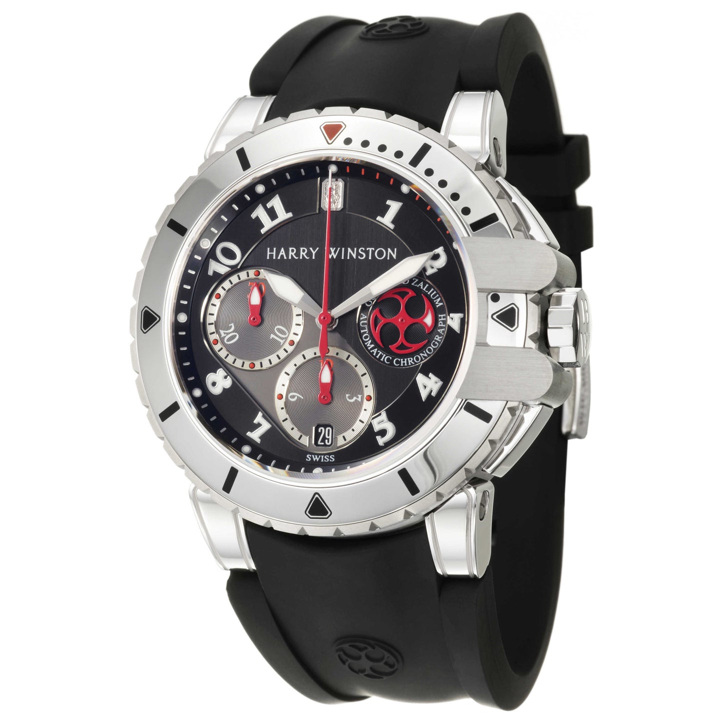 Front view of Harry Winston Ocean Collection Men's Automatic Watch 410-MCA44WZC-K