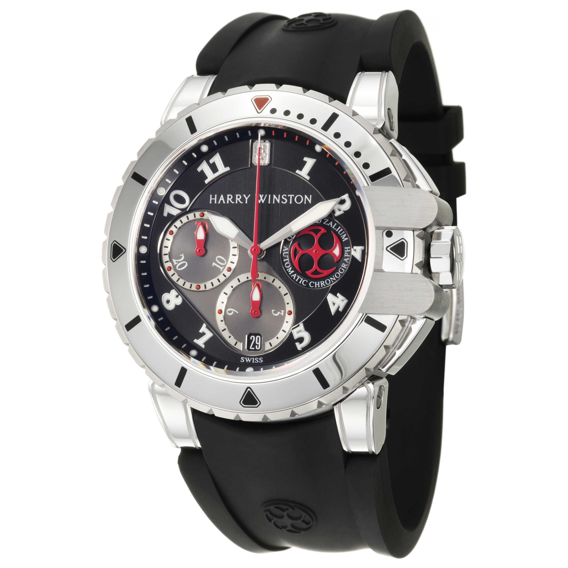 Front view of Harry Winston Ocean Collection Men's Automatic Watch 410-MCA44WZC-K
