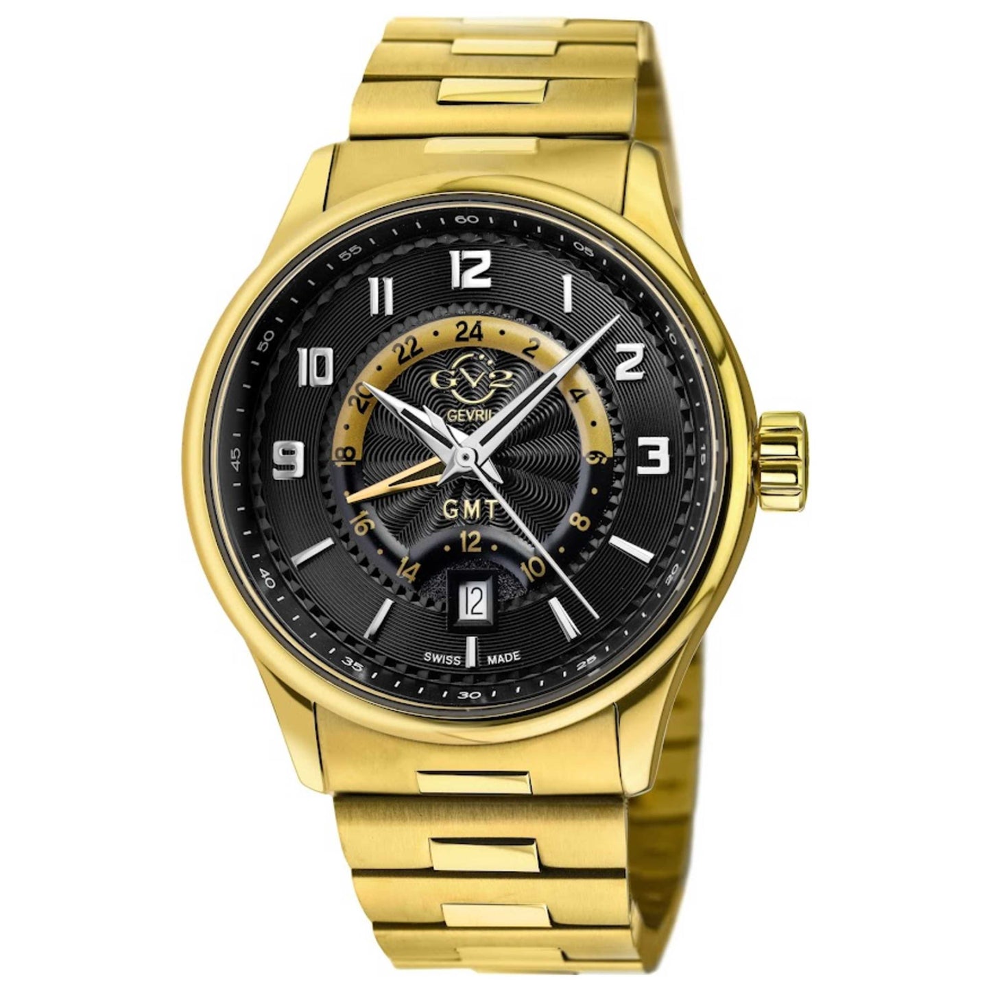 Front view of GV2 by Gevril Giromondo Men's Quartz Watch 42306B