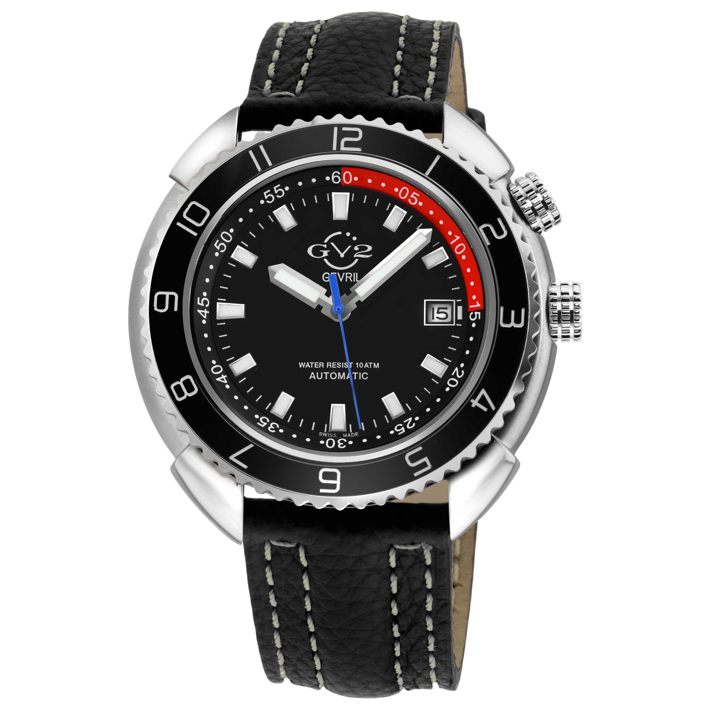Front view of GV2 by Gevril Squalo Men's Automatic Watch 42402.L1