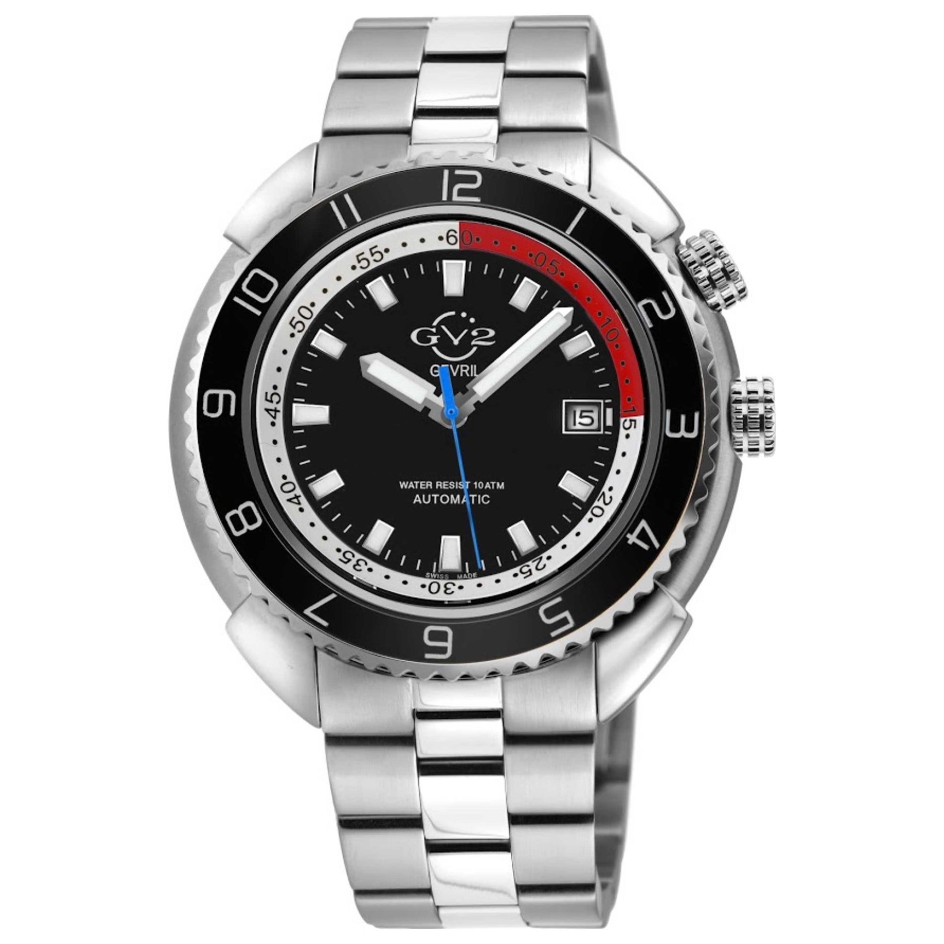 Front view of GV2 by Gevril Squalo Men's Automatic Watch 42402