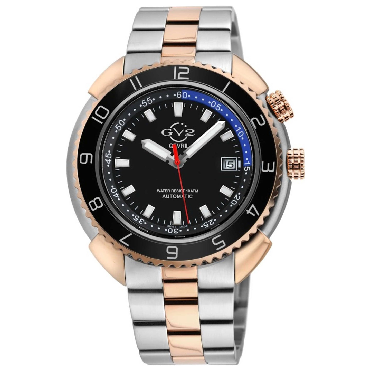 Front view of GV2 by Gevril Squalo Men's Automatic Watch 42404