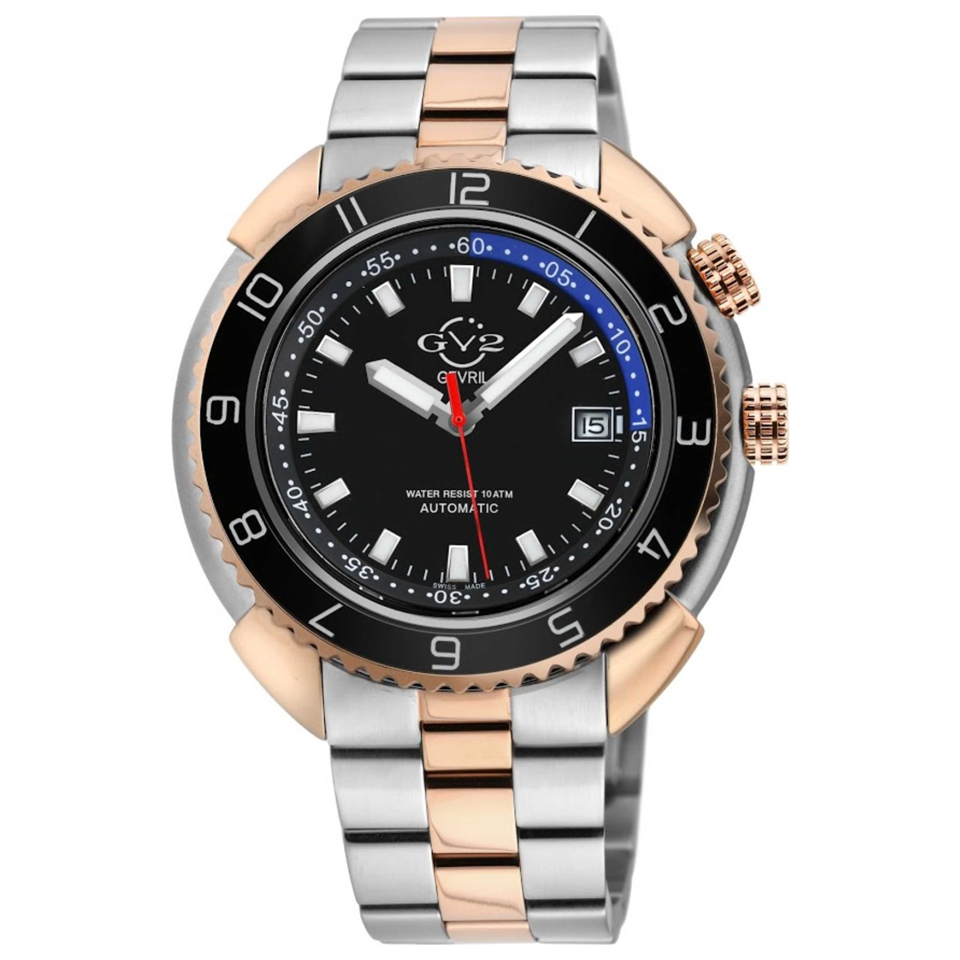 Front view of GV2 by Gevril Squalo Men's Automatic Watch 42404