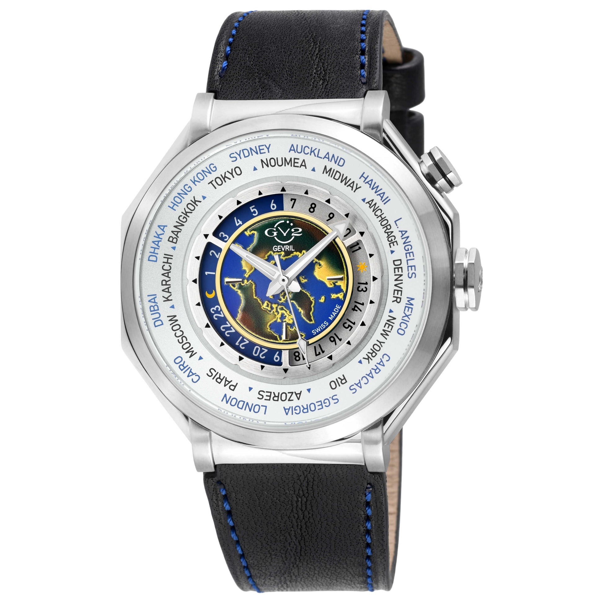 Front view of GV2 by Gevril Marchese Men's Quartz Watch 42430