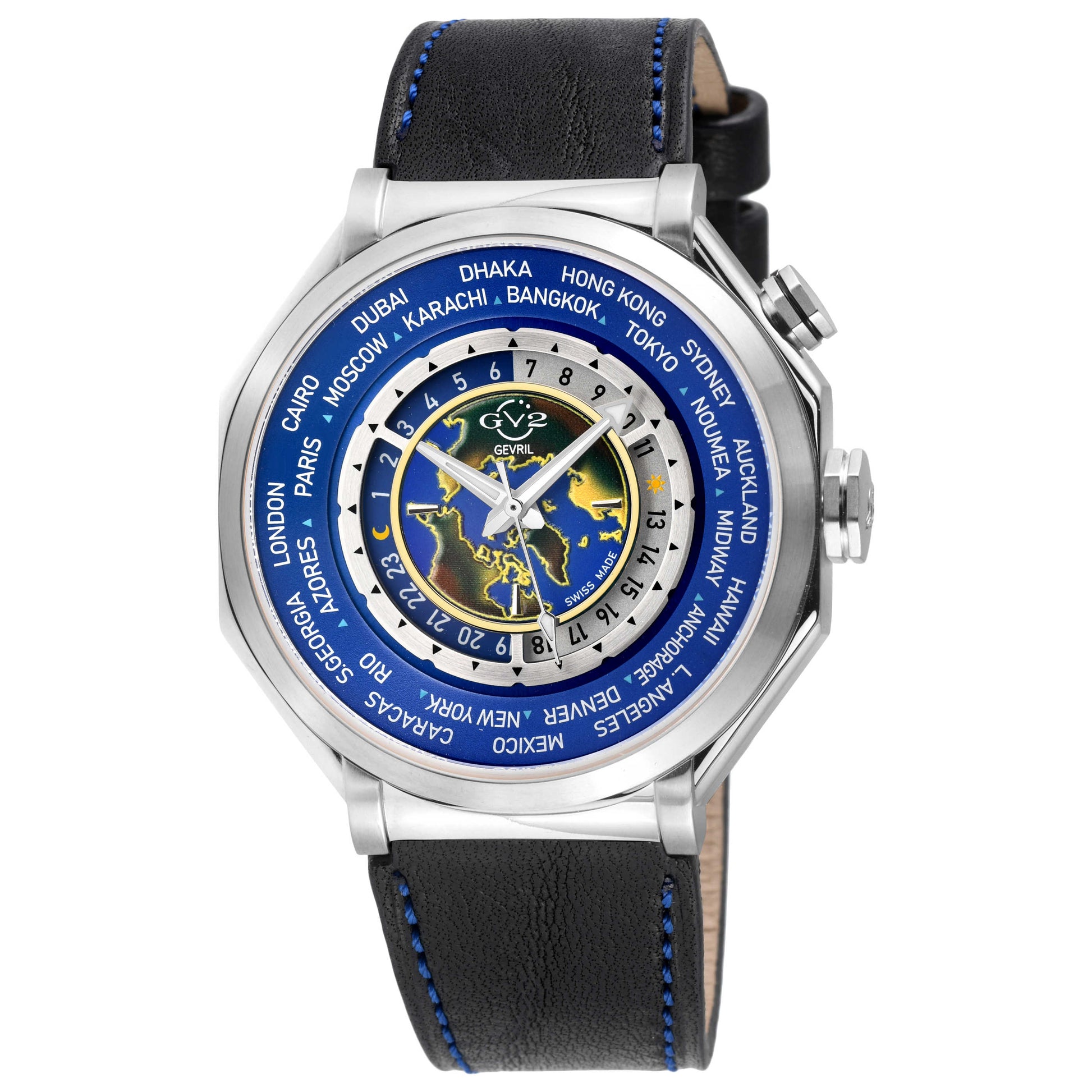 Front view of GV2 by Gevril Marchese Men's Quartz Watch 42431
