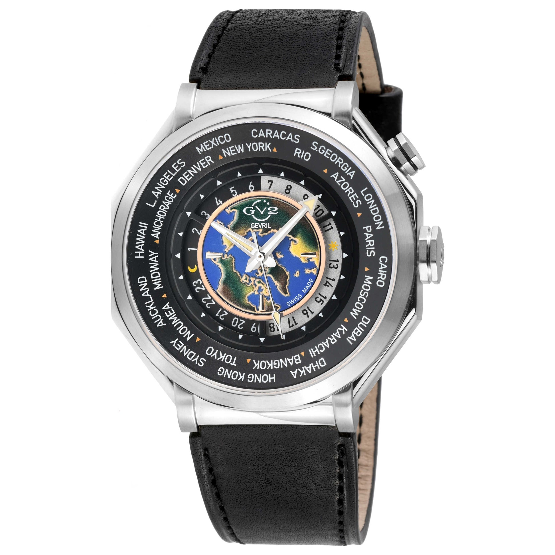 Front view of GV2 by Gevril Marchese Men's Quartz Watch 42432