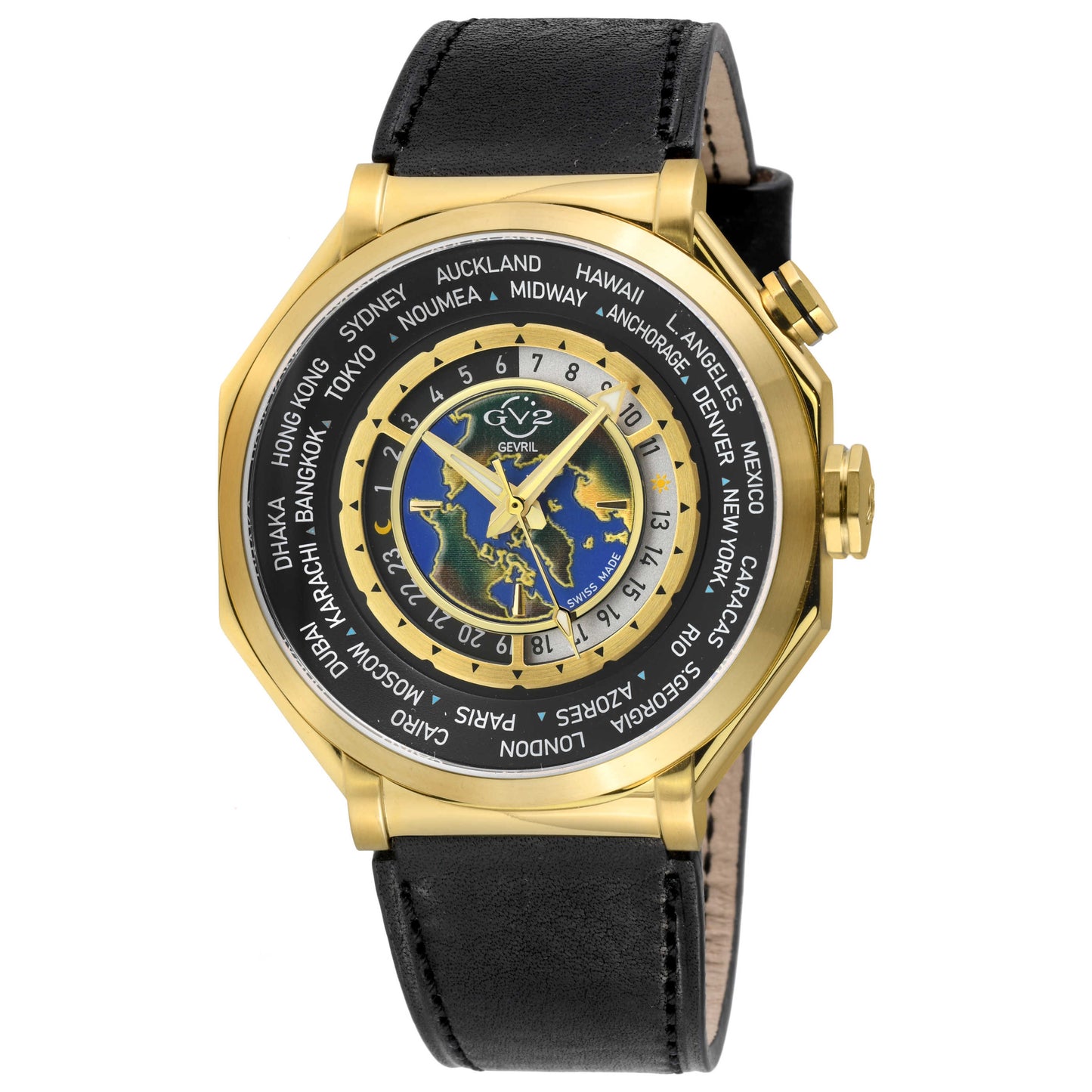 Front view of GV2 by Gevril Marchese Men's Quartz Watch 42433