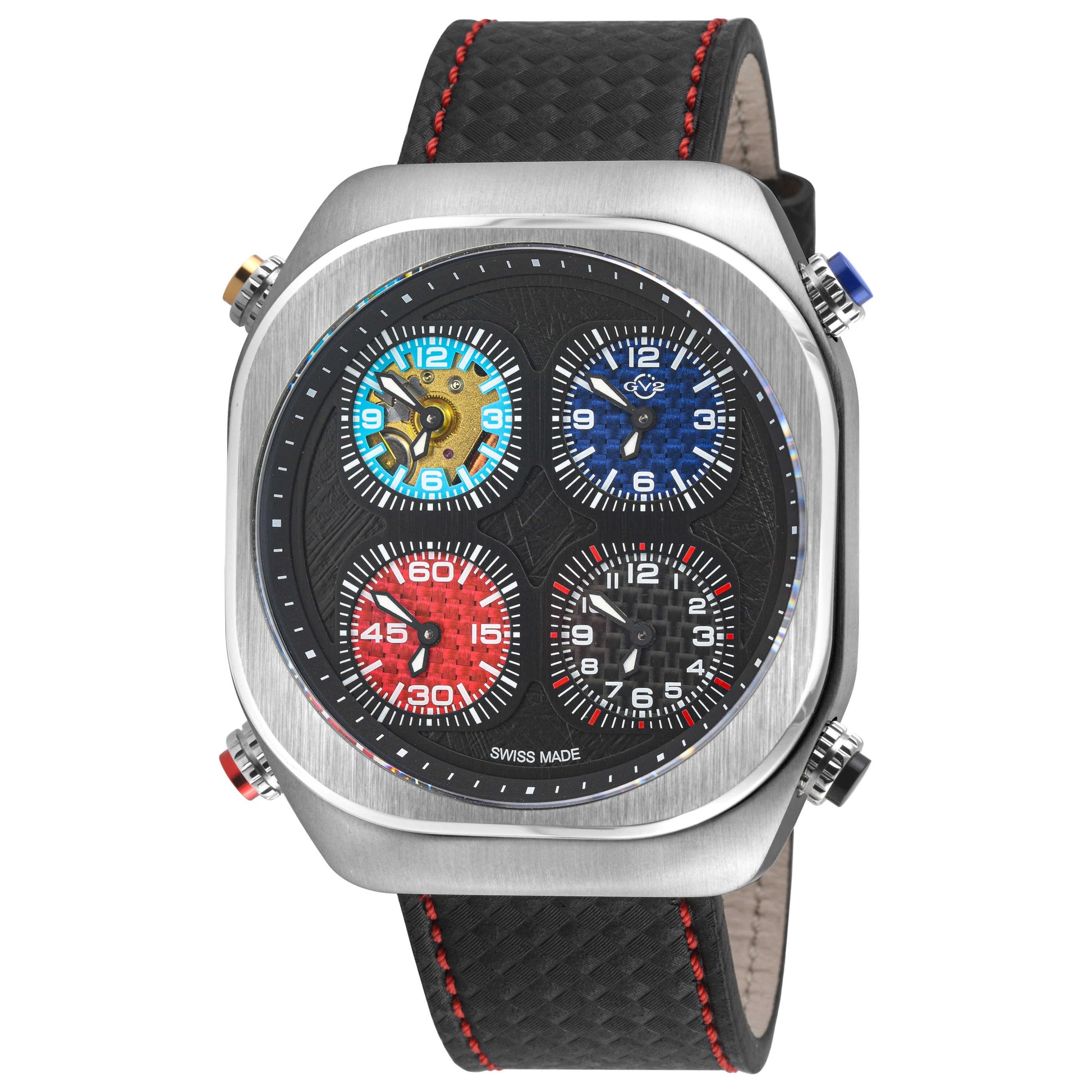 Front view of GV2 by Gevril Quattro Men's Quartz Watch 43400