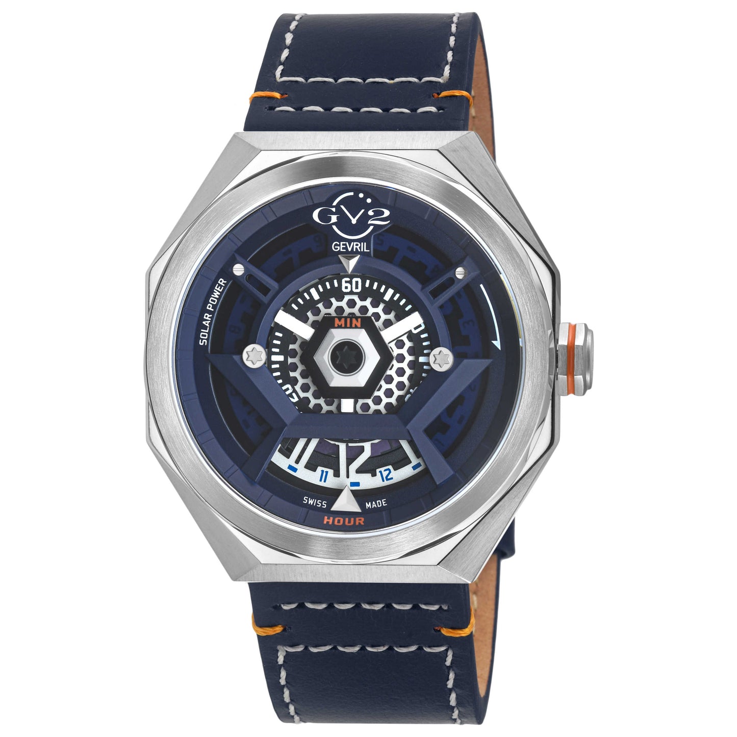 Front view of GV2 by Gevril Stella Solare Men's Quartz Watch 43800