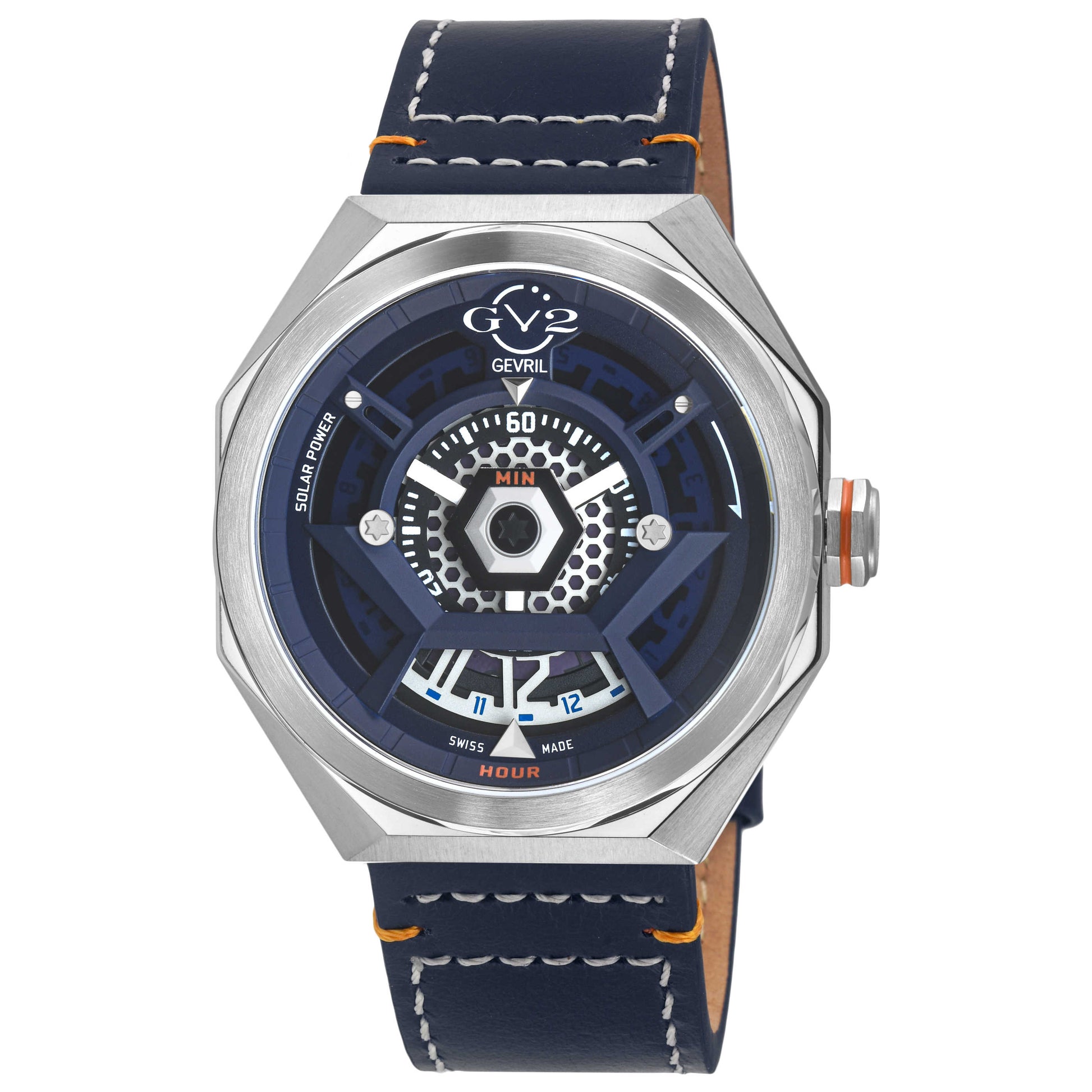 Front view of GV2 by Gevril Stella Solare Men's Quartz Watch 43800
