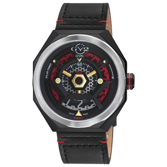 Front view of GV2 by Gevril Stella Solare Men's Quartz Watch 43801