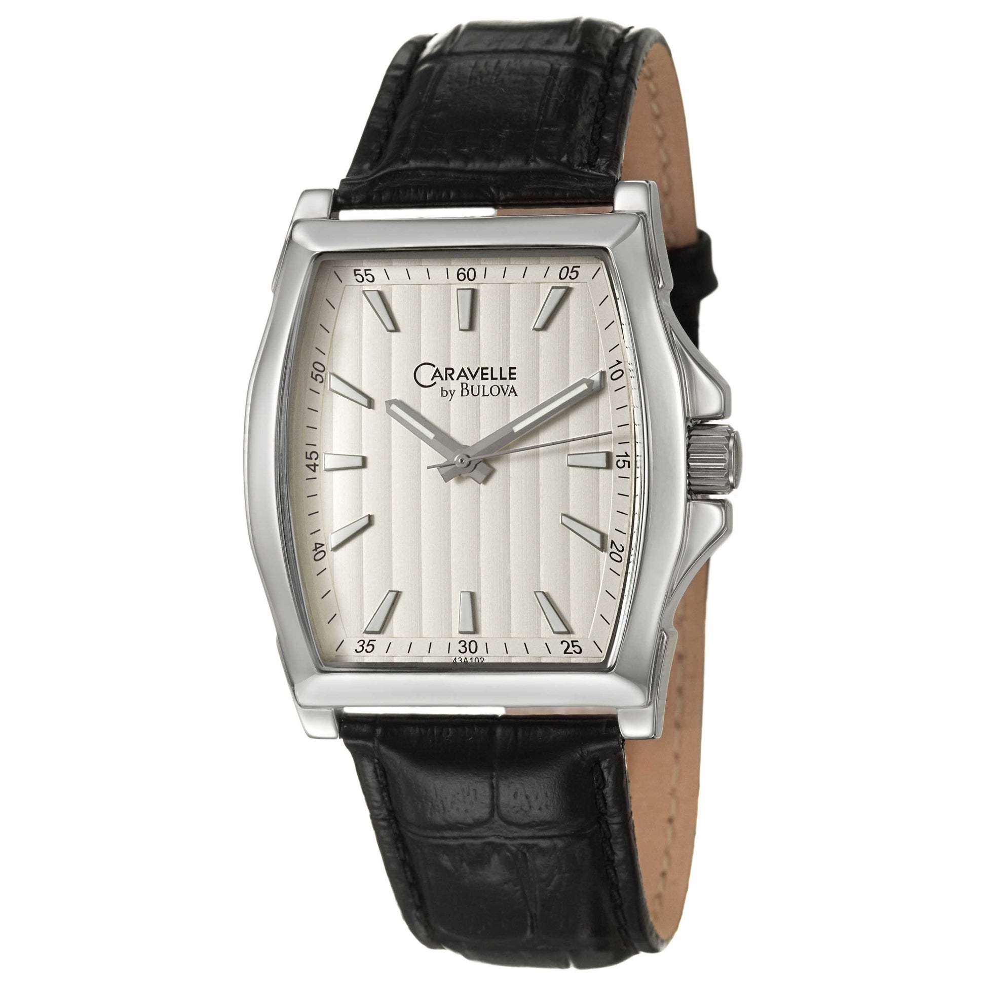 Front view of Caravelle Strap Men's Japanese Quartz (Battery-Powered) Watch 43A102