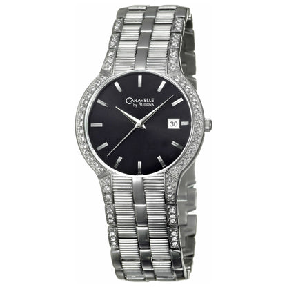 Front view of Caravelle Crystal Men's Quartz Watch 43B005