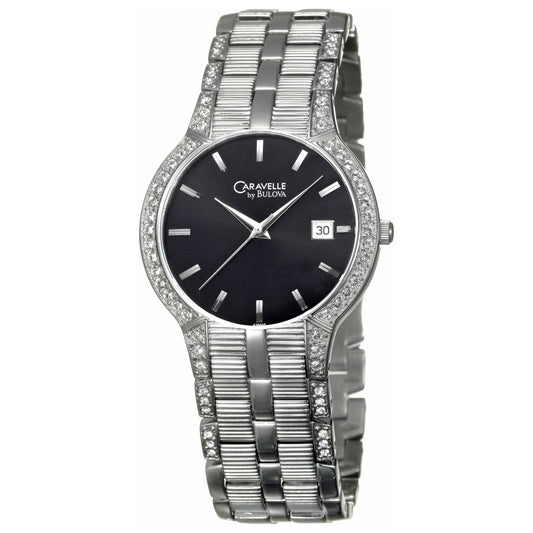 Front view of Caravelle Crystal Men's Quartz Watch 43B005