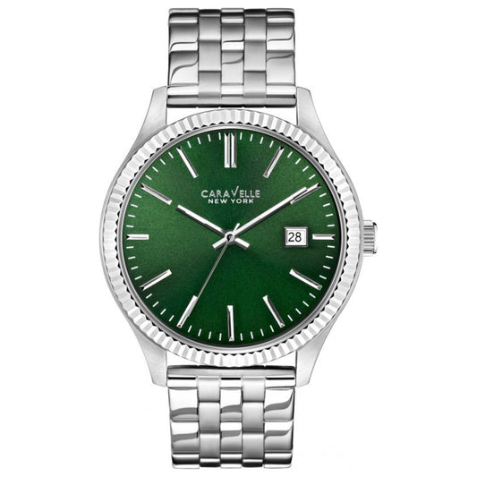 Front view of Caravelle by Bulova New York Men's Quartz Watch 43B130