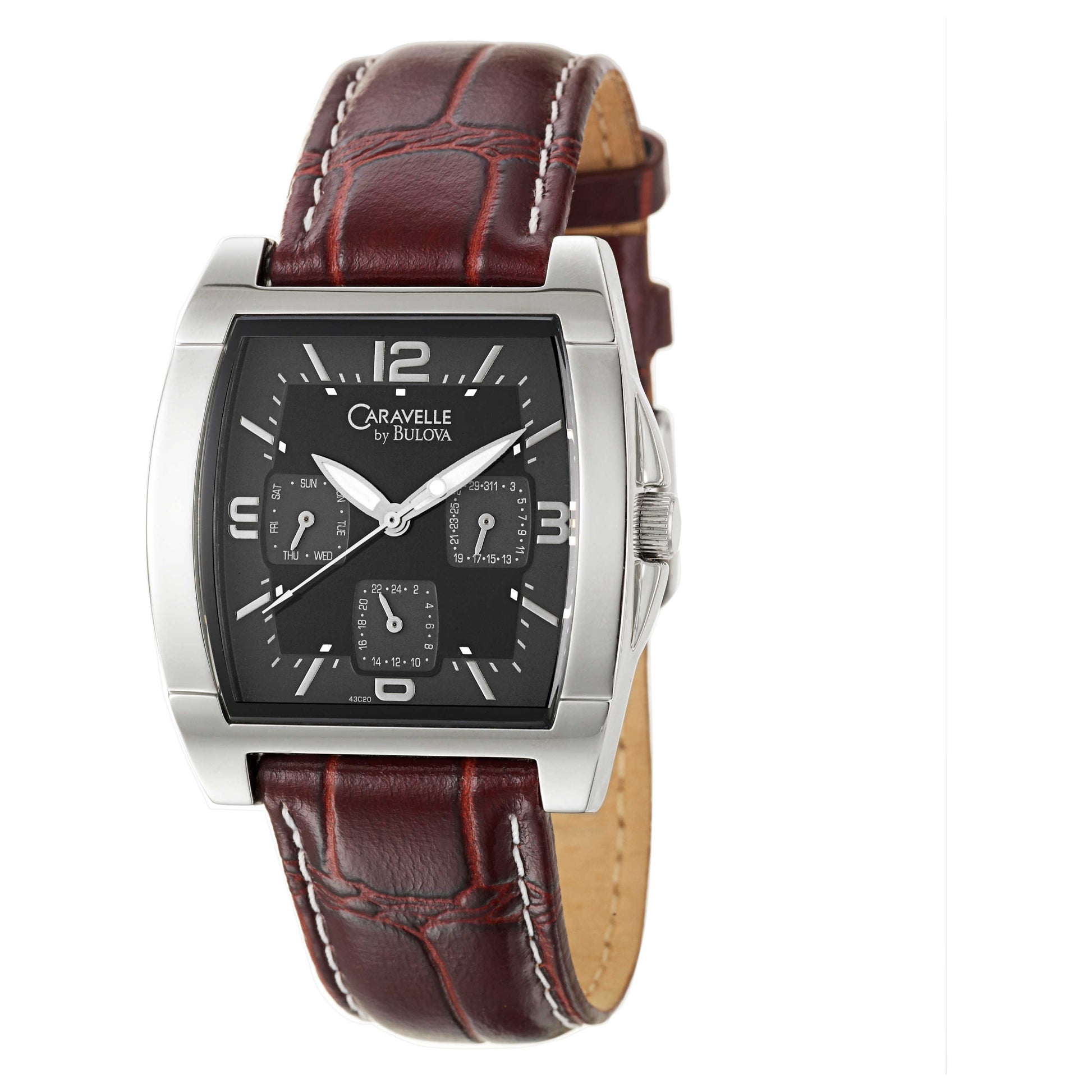 Front view of Caravelle Strap Men's Quartz Watch 43C20