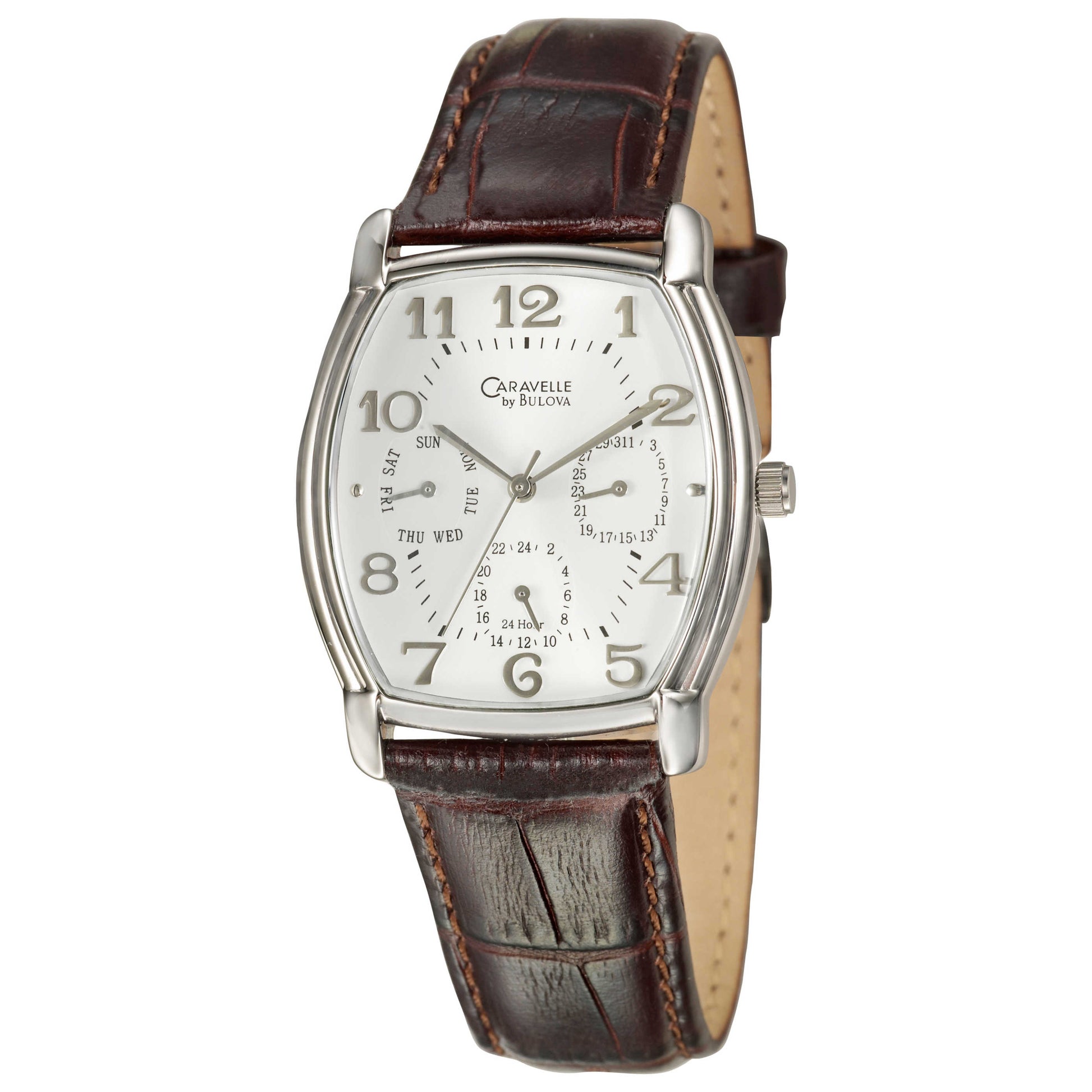 Front view of Caravelle Strap Men's Quartz Watch 43C31