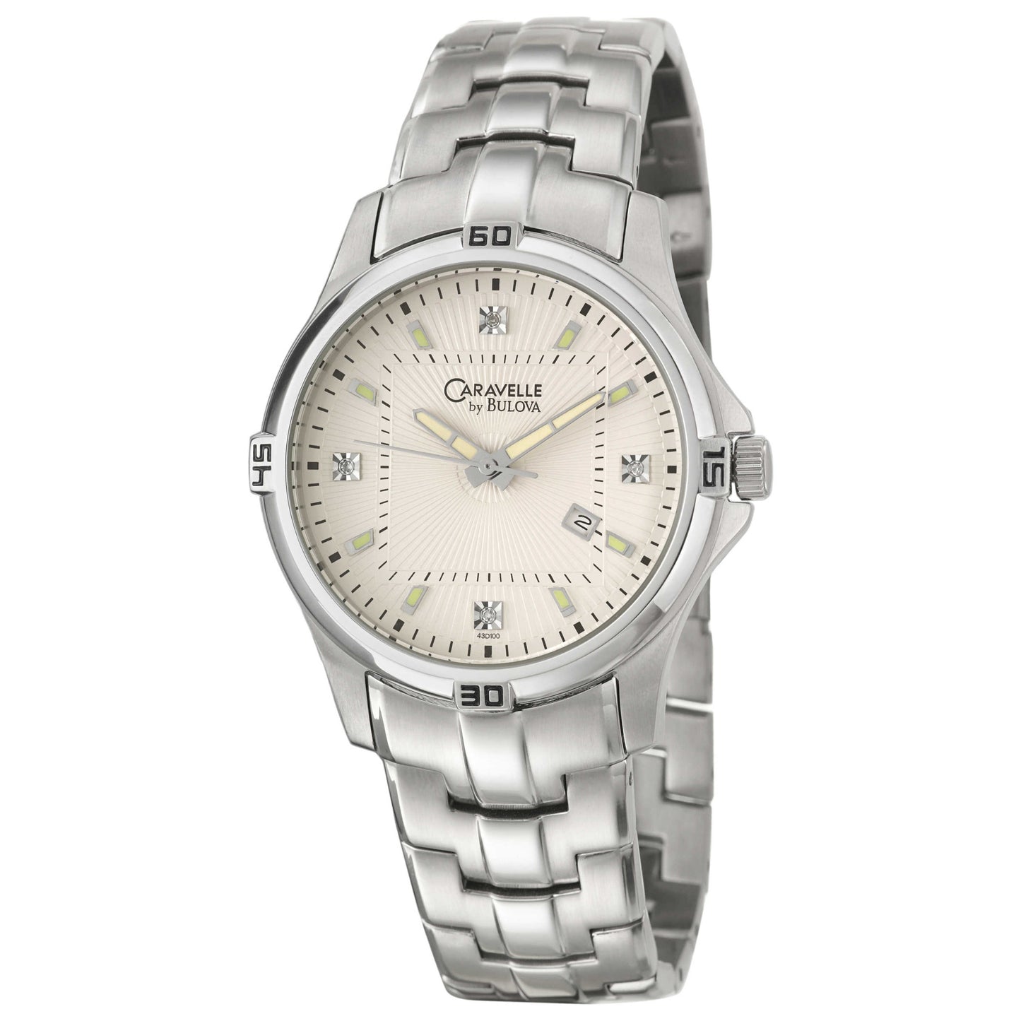 Front view of Caravelle Bracelet Men's Quartz Watch 43D100