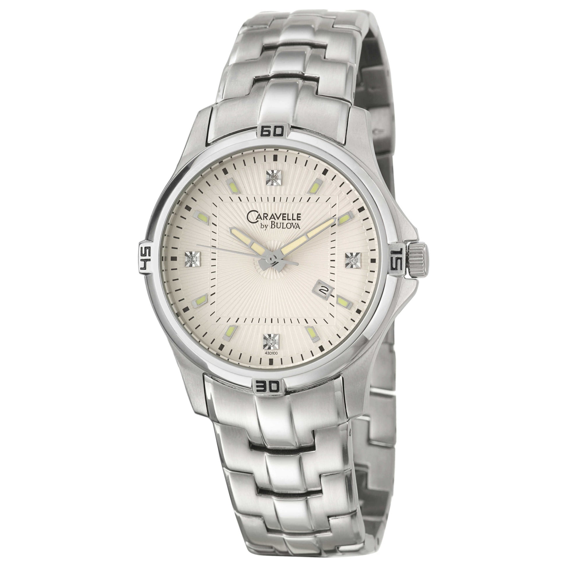 Front view of Caravelle Bracelet Men's Quartz Watch 43D100