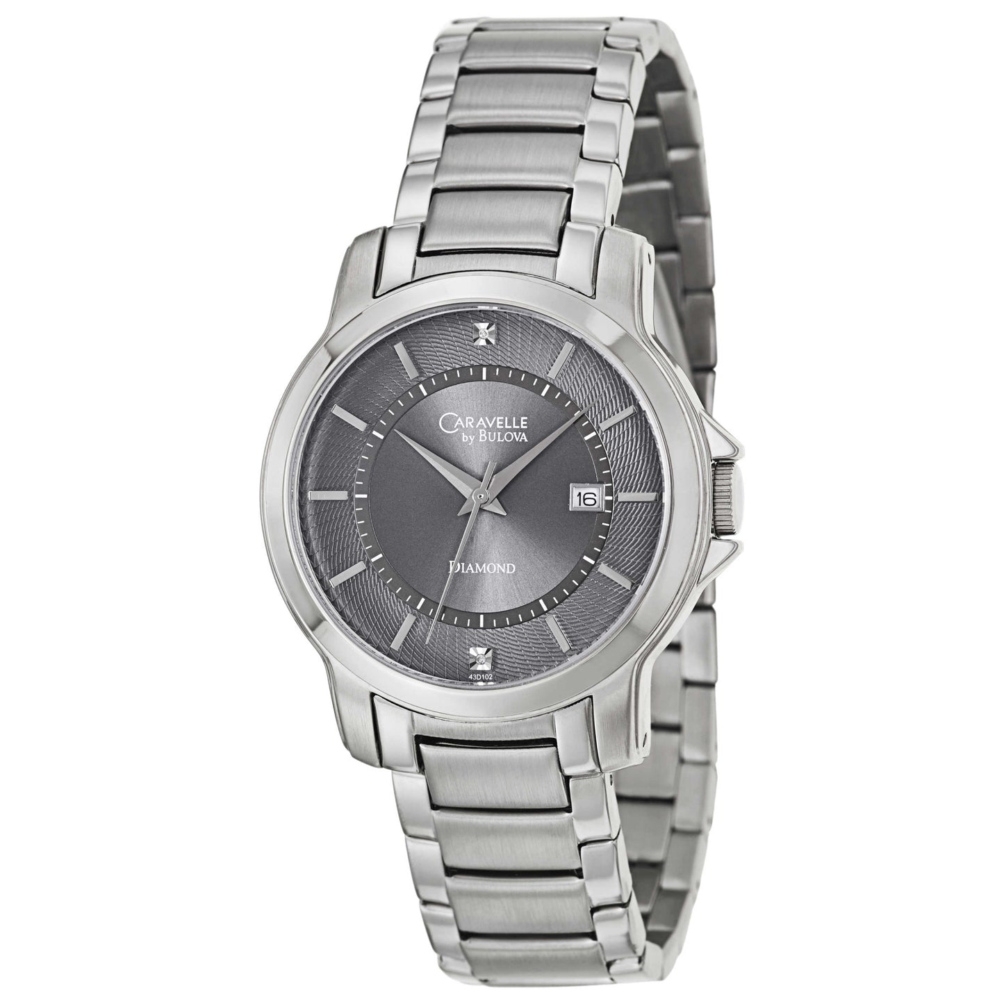 Front view of Caravelle Diamond Men's Japanese Quartz (Battery-Powered) Watch 43D102