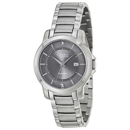 Front view of Caravelle Diamond Men's Japanese Quartz (Battery-Powered) Watch 43D102