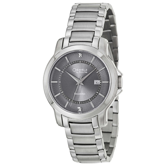 Front view of Caravelle Diamond Men's Japanese Quartz (Battery-Powered) Watch 43D102