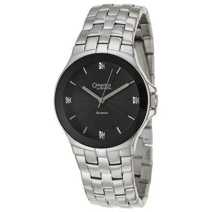 Front view of Caravelle Diamond Men's Japanese Quartz (Battery-Powered) Watch 43D103
