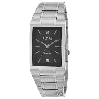 Front view of Caravelle Diamond Men's Japanese Quartz (Battery-Powered) Watch 43D104
