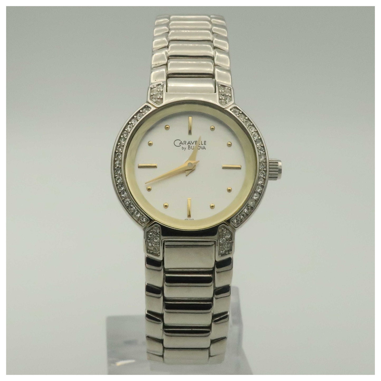 Front view of Caravelle Crystal Women's Quartz Watch 43L110-PO
