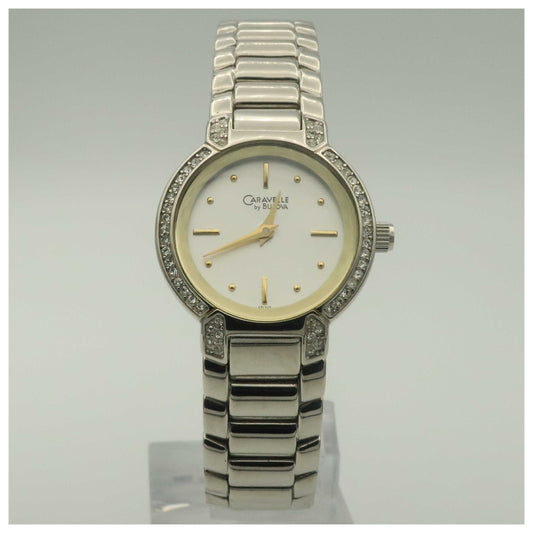 Front view of Caravelle Crystal Women's Quartz Watch 43L110-PO