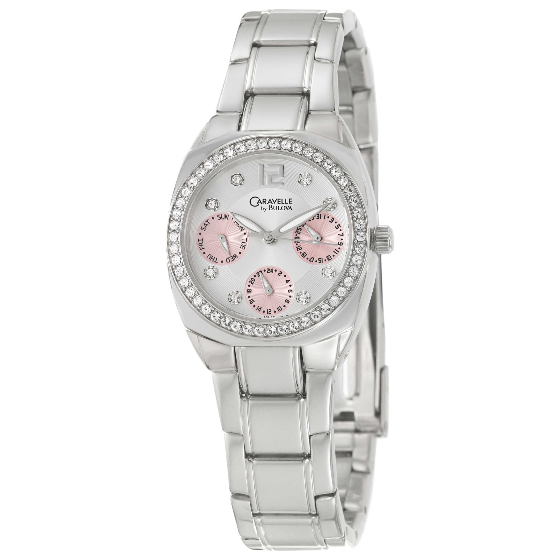 Front view of Caravelle Crystal Women's Quartz Watch 43N03